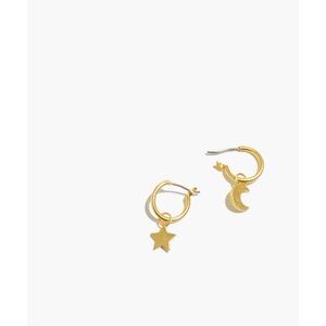 Madewell Star and Moon Huggie Hoop Earrings